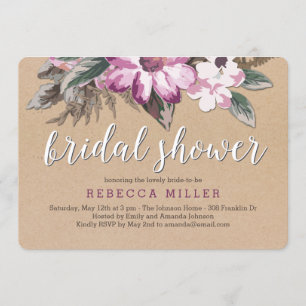 Floral Craft Bridal Shower Invitation - Purple