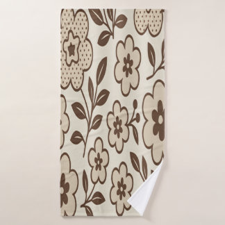 Floral Cream  Bath Towel