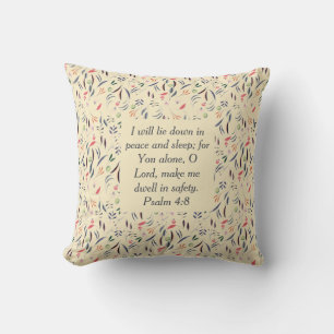 FLORAL Cream Peace Sleep Safety Christian Cushion