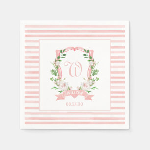 Floral Crest Baby Shower Napkins