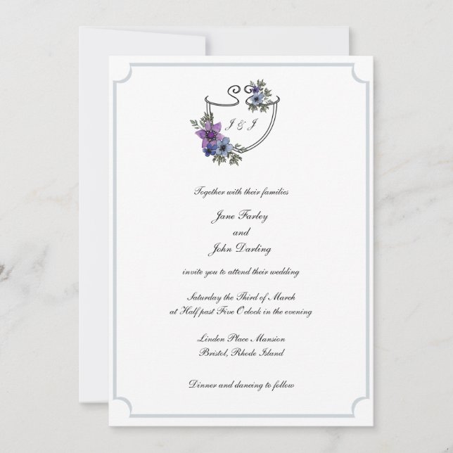 Floral Crest Invitation (Front)