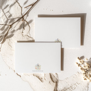 Floral Crest Monogram Personalised  Card