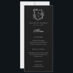 Floral Crest Monogram Wedding Flat Menu Invitation<br><div class="desc">Floral crest monogram wedding menu.</div>