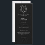 Floral Crest Monogram Wedding Flat Menu Invitation<br><div class="desc">Floral crest monogram wedding menu.</div>