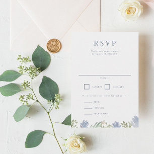 Floral Crest Wedding RSVP Card