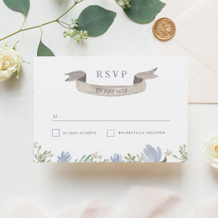Floral Crest Wedding RSVP Card