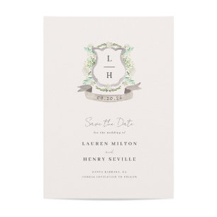 Floral Crest Wedding Save The Date