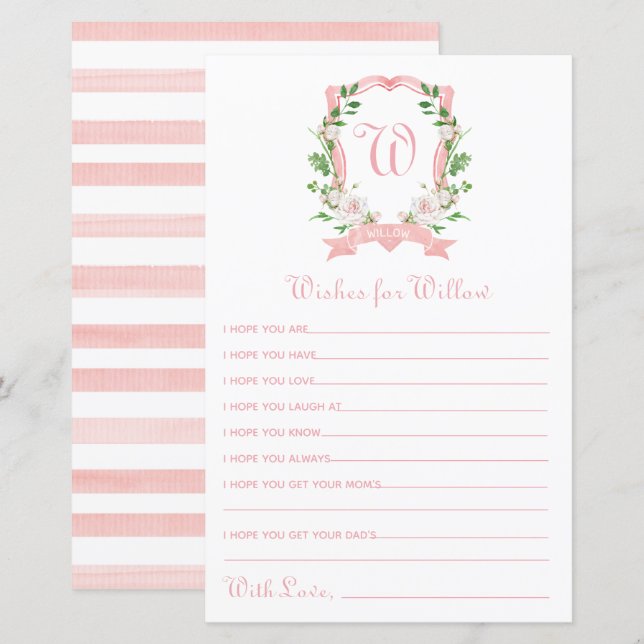 Floral Crest Wishes for Baby (Front/Back)