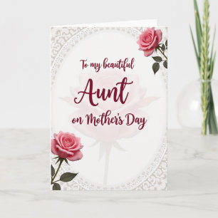 Floral Crimson Script Oval Card