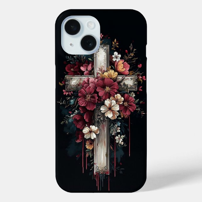 Floral Cross Case-Mate iPhone Case (Back)