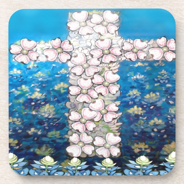 Floral Cross Coaster (Front)