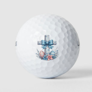 Floral Cross Coquette Jesus Bow Christian Religion Golf Balls