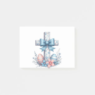 Floral Cross Coquette Jesus Bow Christian Religion Post-it Notes