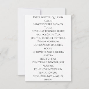 Floral Cross Devotional Holy Card Pater Noster