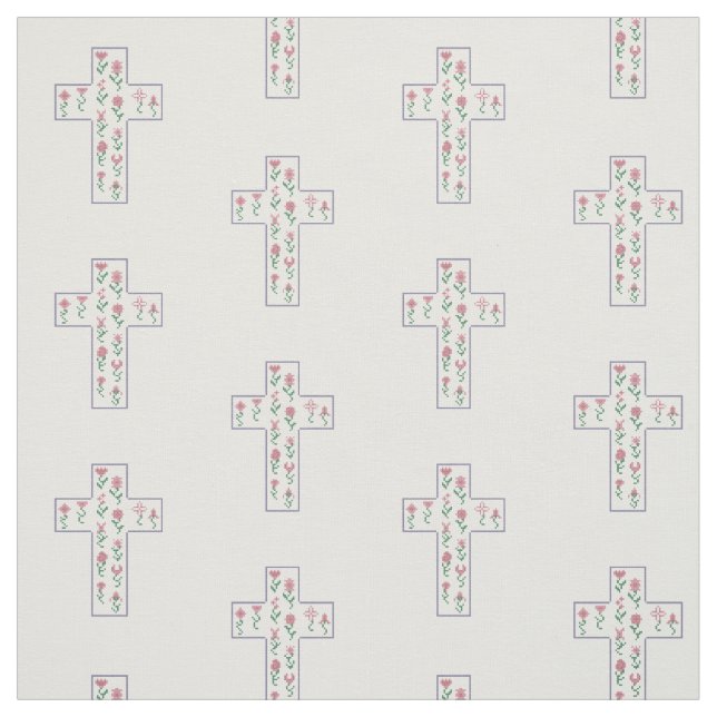 Floral Cross Fabric (Swatch)
