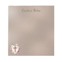 Floral Cross Personalised Notepad