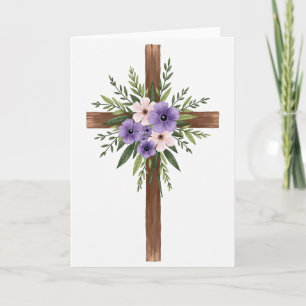 Floral Cross Spiritual Card