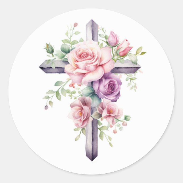 Floral Cross Stickers (Front)