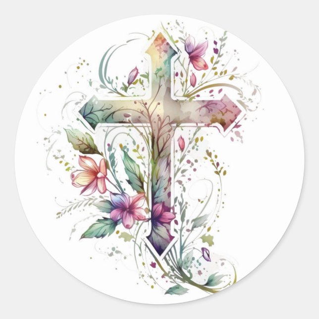 Floral Cross Stickers (Front)