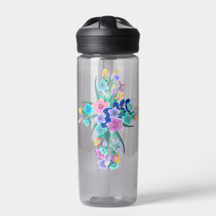 Floral Cross Water Bottle