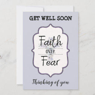 Floral cross with Christian quote Get Well Card