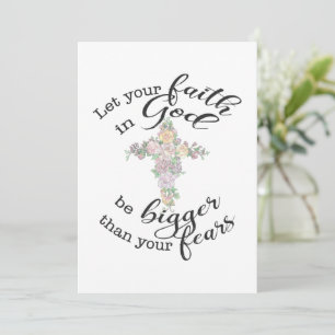 Floral cross with Christian quote get well card