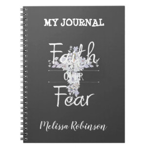 Floral cross with Christian quote  Notebook