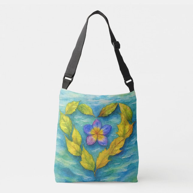Floral crossbody bag in the sea  (Front)
