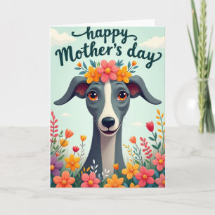 Floral Crown Canine Art Card