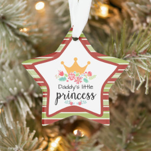 Floral crown daddy's little princess ornament