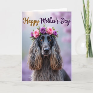Floral Crown Dog Portrait Card