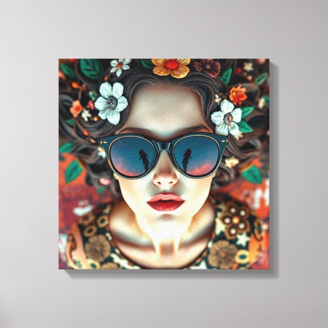 Floral Crown Reflection Canvas Print (Front)