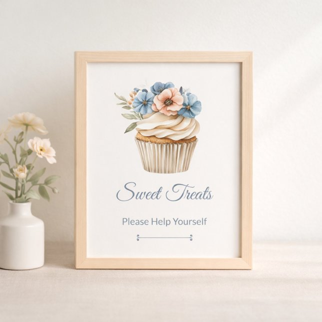 Floral Cupcake Bridal Shower Dessert Table Sign (Creator Uploaded)