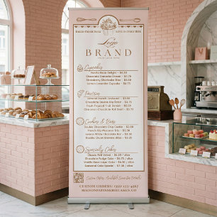 Floral Cupcake Pastry Business Bakery Logo Menu Retractable Banner