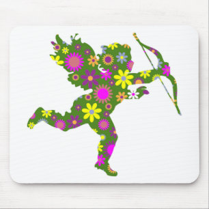 FLORAL CUPID MOUSE MAT