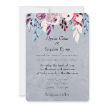 Floral Curtain Wedding Invitation