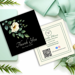 Floral Custom Business "Thank You" Insert Card