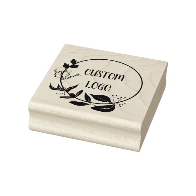 Floral Custom Logo Elegant Round Rubber Stamp (Stamp)