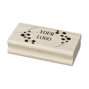 Floral Custom Logo Rubber Stamp