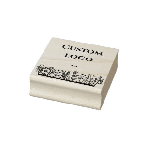 Floral custom logo rubber stamp