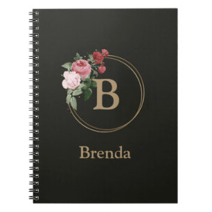 Floral Custom Monogram and Name Journal Notebook