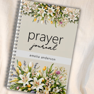 Floral Custom Name Christian Prayer Journal 