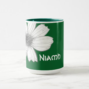 Floral Custom Name deep green Mug