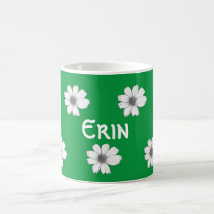 Floral Custom Name Irish Green Coffee Mug