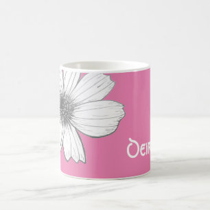Floral Custom Name Pink Coffee Mug