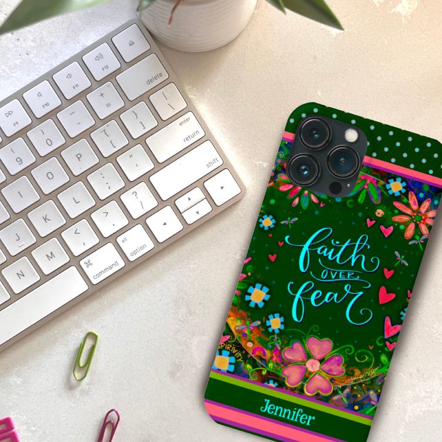  Floral Custom Name Pretty Faith Quote Case-Mate iPhone Case (Creator Uploaded)