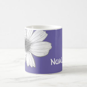 Floral Custom Name Purple Coffee Mug
