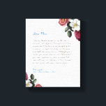 Floral Custom Notebook handwritten love letter Canvas Print<br><div class="desc">For the Best grandmother and Mum gifts , Modern trendy instagram family photo collage with your custom photos collage , with your personal message , and names for that special keepsake packed with years of memories. We love you, Mum , Grandma ... ... . DESIGN TIPS: Customise further to alter...</div>