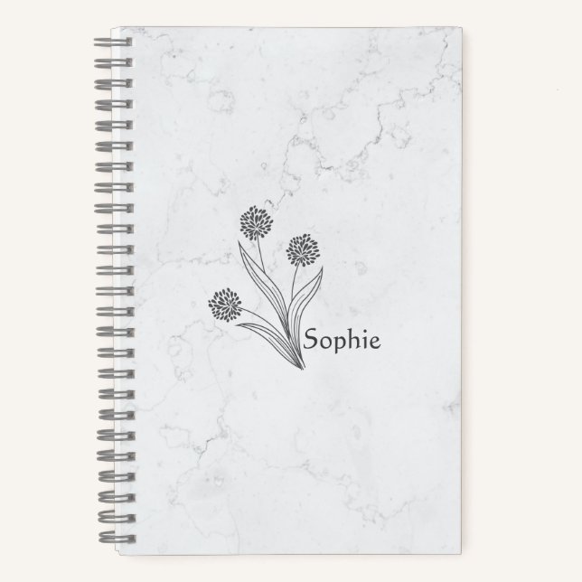 Floral customisable 2025 journey  notebook (Front)
