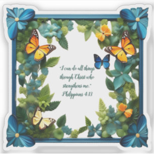 Floral Customisable Bibe Verse Custom-Cut Vinyl